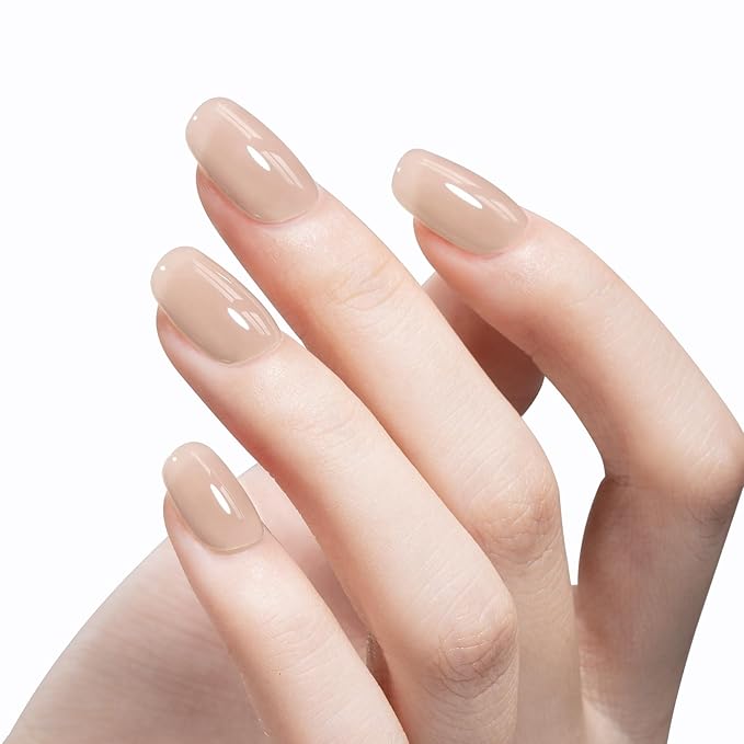 MAYCHAO 15ML Natural Nude Gel Nail Polish 1Pc Transparent Nude Gel Polish Soak Off UV LED Translucent Nail Polish Nail Art Starter Manicure Salon DIY at Home, 0.5 OZ