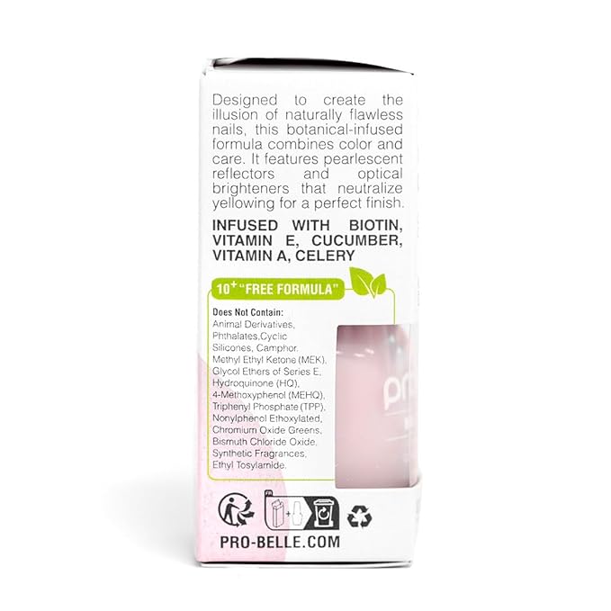 Probelle Illuminating Nail Concealer, Sheer Long Lasting Brightening Nail Polish for yellowing discolored nails, perfect finish for damaged nails with imperfections, Vegan, Gluten Free, Lilac Glow