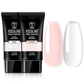 ROSALIND Pink Acrylic Poly Extension Gel, 2 PCS 2oz/60ml Poly Nail Gel kit for Clear Nail Art Decoration, Builder Clear Gel Thickening Tube Easy to DIY Use Need UV Lamp