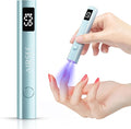 AIRSEE Cordless Mini Nail Lamp,Handheld UV Light with LCD Display for Gel Nails,Rechargeable USB Nail Dryer for Fast Cure,Rhinestone Glue Decoration,Gel Nail Strips at Home,Travel(Mint Green)
