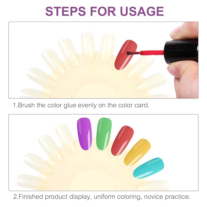 Nail Swatches Wheels Nail Display Tips Detachable Nail Art Color Display Chart Nail Polish Sample Swatches Nail Tip Display Palette Nail Color Card for Color Display Total 200PCS Tips