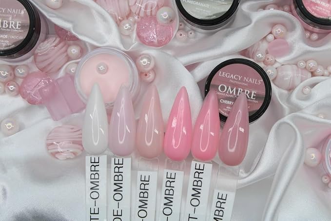 Legacy Nails Professional COLLECTION Acrylic Powder Kit 6 Colors Nail Art Set for Manicure DIY for Dip & Acrylic Nail Extensions (OMBRE COLLECTION)