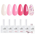 Makartt Pink Gel Nail Polish Set 15ml One N'Done 6 Colors Pink Gel Polish Kit High-Gloss Love-Heart Glitter White Rose Red, Salon-Grade UV Nail Art Manicure DIY Salon Home - Little Love Notes