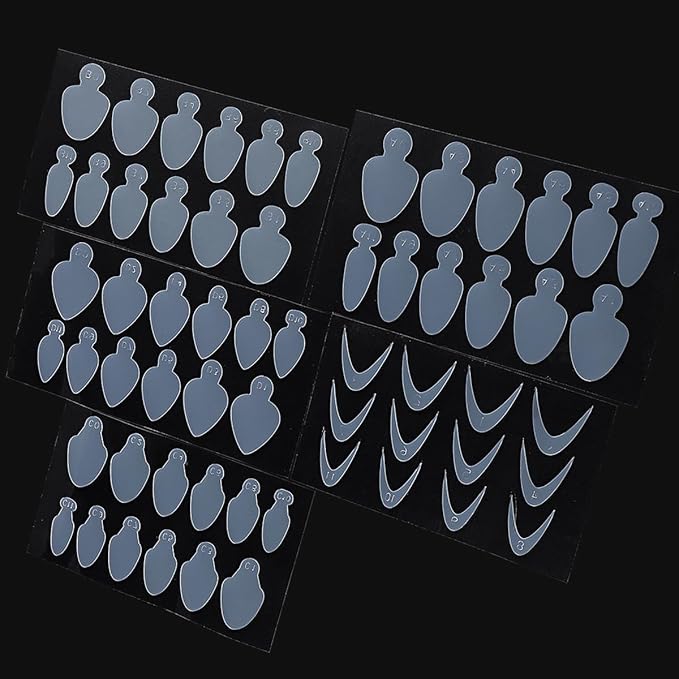 French Forma Dual Stickers, 60pcs Dual Forms Reusable Silicone Mold Pads, French Manicure Tips Inner Mold for Builder Gel Forms, Nails Extension Forms Guide Nail Art Accessories Tools