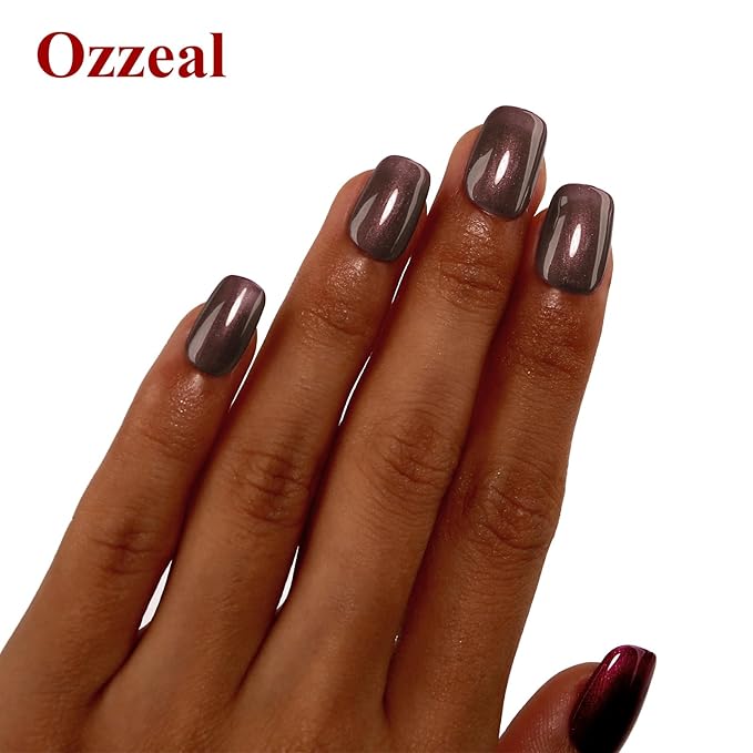 Pearl Gel Nail Polish, Brown Glitter Gel Sparkle Shimmer 15ML Soak off LED UV DIY Art Fall Winter Manicure
