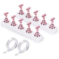 JUSTOTRY 2 Sets Pink Nail Painting Practice Stand With 1M Double-sided Tape Acrylic Fake Nail Art Holder For Press Ons Magnetic Nail Display Design Tools Kit Accessories For Home Diy Salon Supplies