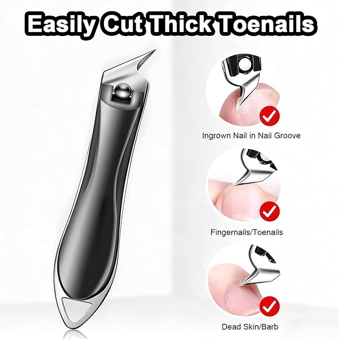 Electric Nail Clipper, 4-in-1 Rechargeable Automatic Nail Clipper Set with 3 Speed Gears/Nail File/Polishing/Trimmer/LED Light, Safe Smart Nail Clippers for for Baby, Kids, Adult and Seniors, White