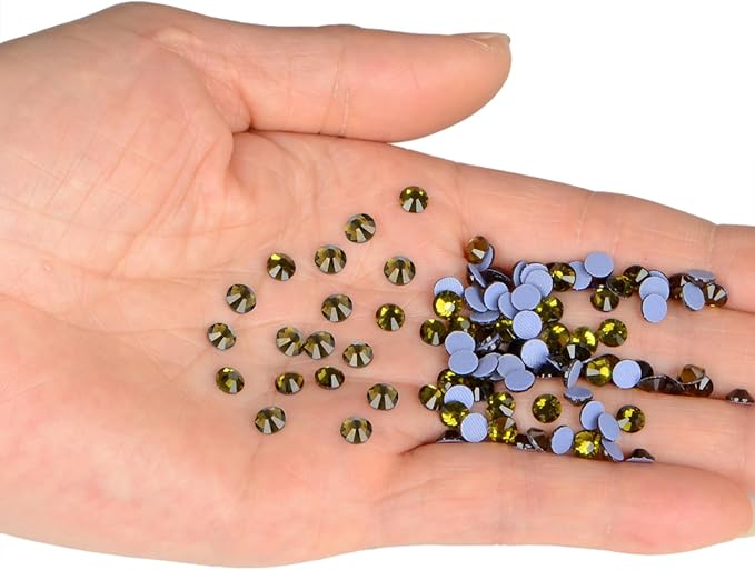 NCB 2880pcs Hotfix Rhinestones Flatback Crystal Rhinestones for Crafts Crafting Clothes Shoes DIY Decorations (Olivine, SS4 1.6mm)