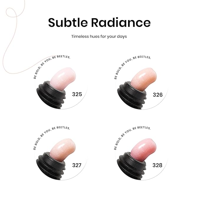 Beetles Poly Extension Gel Nail Kit, 4 Colors Nude Pink Neutral With Base Top Coat Manicure Enhancement All In One Poly Nail Gel Kit, Gift for Women