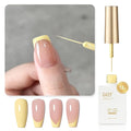 GAOY Yellow Swirl Gel Nail Polish Art Liner, 12ml Pastel Butter Yellow Color Nail Paint Design with Thin Brush, UV Light Cure for DIY French Manicure at Home