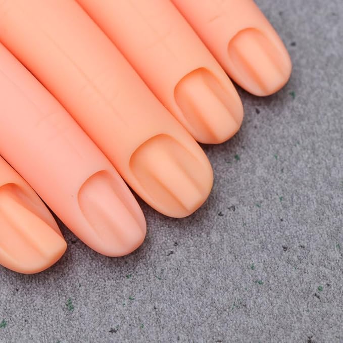 Nail Art Practice False Finger Model 5Pcs Manicure Training Tool Bendable Fake Fingers for Acrylic Nails Diy Nail Art Beginners and Salon Use