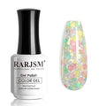 RARJSM Glitter Gel Nail Polish Pink Yellow Green Patel Spring Summer Color Big Flakes Gel Polish Sparkly Chunky Clear Shimmer Pigments Soak off Led UV Curing Required for Home Salon Manicure 15ml