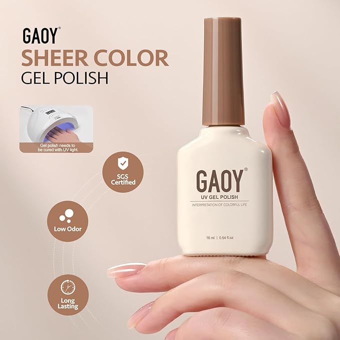 GAOY Jelly Gel Nail Polish, 16ml Sheer Translucent Soak Off Gel Polish, UV Light Cure for Nail Art DIY at Home, GY560 Haute Nude