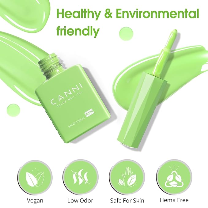 CANNI 30Pcs Gel Nail Polish Set - 9ML Spring Summer Colors Hot Pink, Green, Yellow, Blue, Purple Pastel Gel Kit, Soak Off UV LED Nail Polish for DIY Manicure at Home & Salon