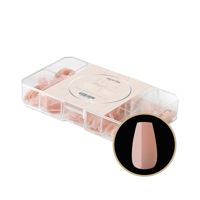 Apres Neutrals Gel-X Margot Box Of Press On Nails, 11 Sizes 00-9, Soft Gel Nail Tip Box (150pcs) (Natural Coffin Short, 150)
