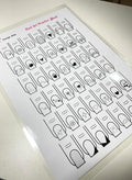 Nail Art Practice Sheet reusable Nail Art training mat Acrylic Nail sculpting Art stencil Guide French Tip Nail art worksheet 3D Nail design training sheet, Practice how to do acrylic Nail art (12)