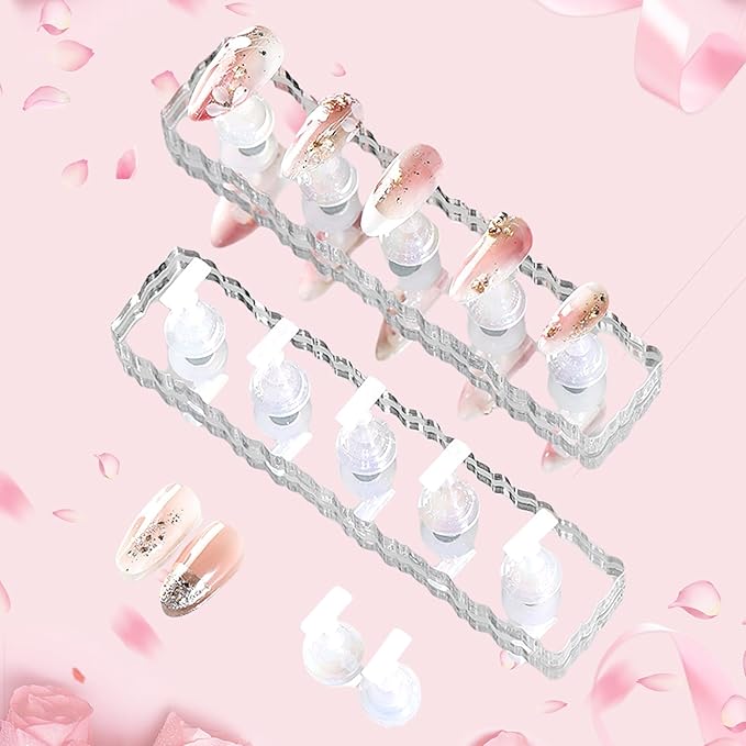 600 Pcs Double Sided Adhesive Nail Sticky Tabs, Clear Sticky Tabs for Nails, Pre-Cut Press On Nails Sticky Tabs for Nail Art Display Practice Holder and Color Chart Display Book