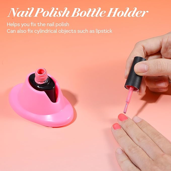 4PCS Nail Polish Bottle Holder Soft Rubber Nail Polish Bottle Holder Anti-Spill Bottle Stand Nail Holder For Painting Nails Manicure Display Tools Nail Polish Accessories Nail Art Supplies