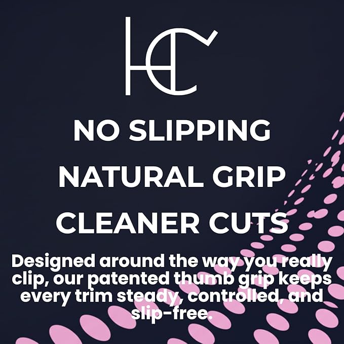 Nail Clippers, Stylish, Comfortable for Seniors, Fingernails, Premium Stainless Steel, Curved Edge, Wide Jaw, Ergonomic, Thumb Rest, Comfort Cuts, Women, Men, Teens, Special Needs, (Pink)