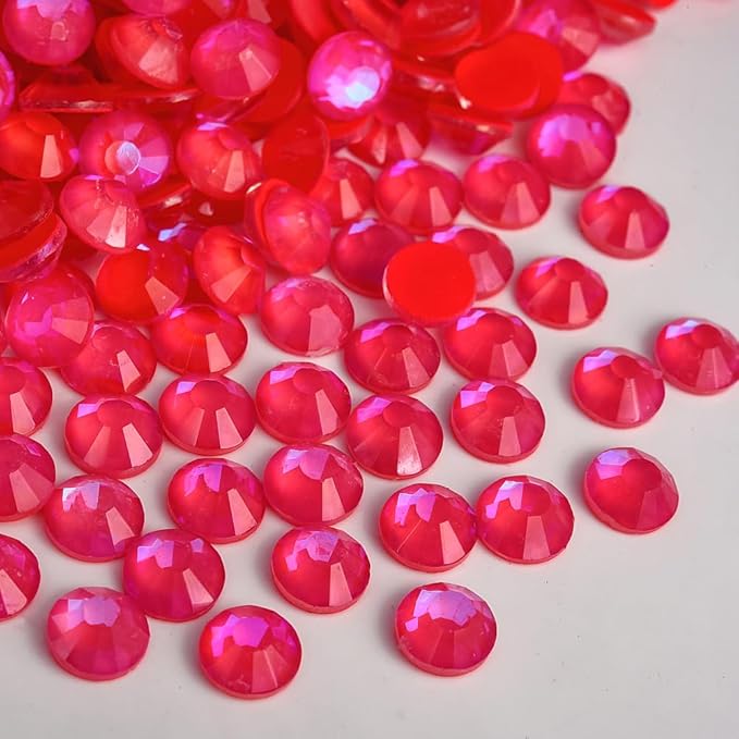 Blinginbox Flatback Rhinestones Round Gems, 1440pcs Luminous Series Glass Stone Neon Gems Non Hotfix Crystal Rhinestones for Nail Charms Crafts Clothes Tumblers,Siam Luminous,SS16.