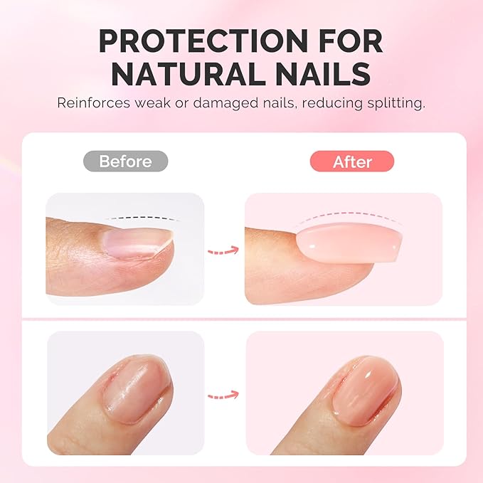 MelodySusie 3PCS 15ML Nude and Pink Base Colors Builder Gel Set for Nails Thickening, Soak Off UV Extension Gel Rhinestone Glue in a Bottle for Nail Art Design Gift for Women DIY Manicure at Home