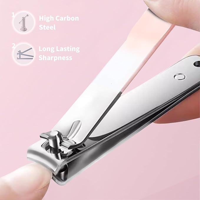 Manicure Set, 10 pcs High-Carbon Steel Nail Clippers Set, Portable Mini Manicure and Pedicure Kit, Travel Grooming Nail Kit with Leather Bag for Men and Women