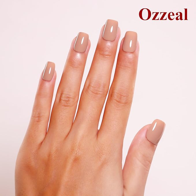 Gel Polish, 0.5 Fl Oz Nude Beige Gel Nail Polish Autumn Winter Soak Off LED UV Gel Nail Polish Art Starter Manicure Salon DIY Nail Gel Polish