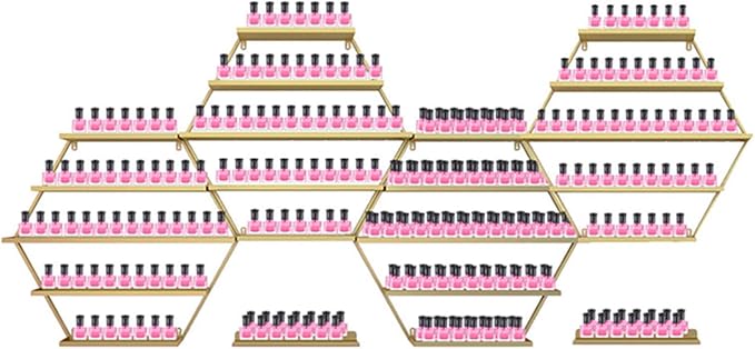Metal Wall-Mounted Nail Polish Shelf and Essential Oil Rack, Used in Nail Salon, Beauty Salon, Home Perfume/Cosmetics/Beauty Supplies/Spices Collection Display Rack