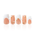 LOVFUL Short French Tip Press on Nails Everyday Heartfelt | Handmade Acrylic Press ons | Reusable Fake False Nails | Square Regular 1.0in | H666-S