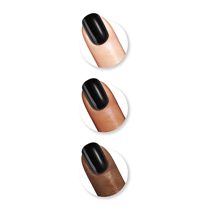 Sally Hansen Miracle Gel Salon Quality Nail Polish | Gel-Like Formula, Two-Step System, No UV Light Needed, Long Lasting | Opaque, | Opaque, Glossy | 849 Onyx-Pected | Black Nail Polish