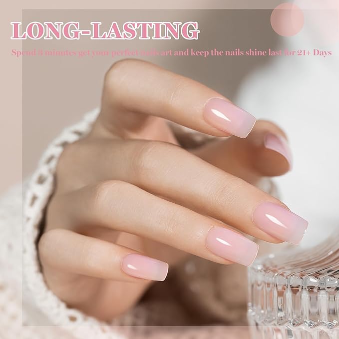 RARJSM Nude Sheer Pastel Purple Pink Fiber Glass Rubber Base Gel Nail Polish for Repair Broken Nails StrengthenerGel Base Coat Transparent Brush on Building Gel in a Bottle Curing Requires 15ml