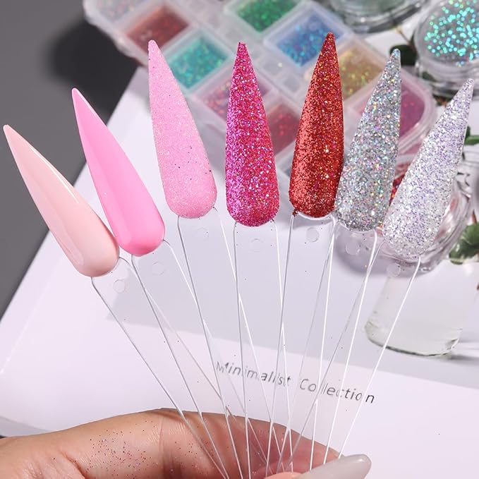 150 Pcs Nail Swatch Sticks with Ring, Clear Pointed Shaped Nail Art Polish Display Tips, Stiletto False Nail Sample Sticks, Nail Practice Color Display Board Manicure Home DIY Salon Supplies