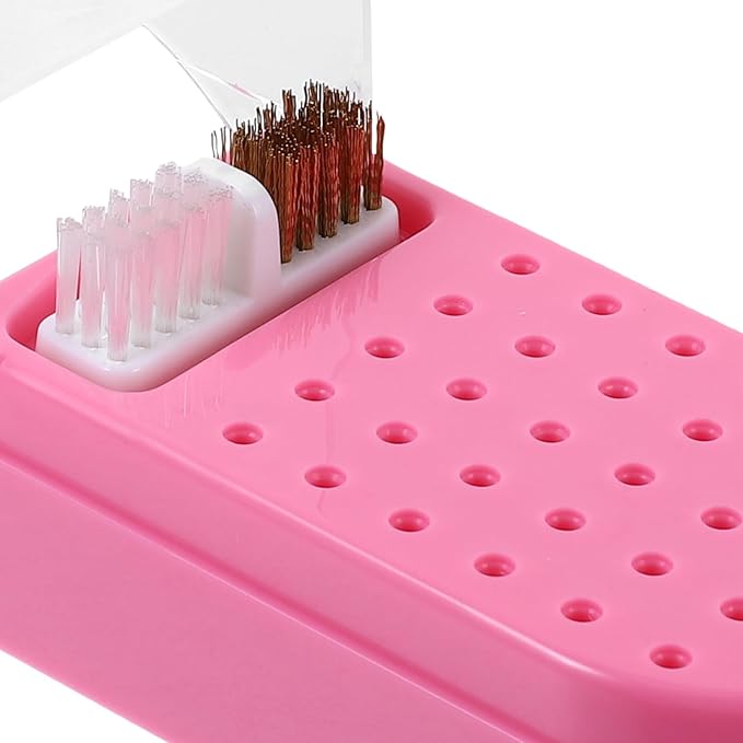 Beaupretty Nail Drill Bits Storage Case Clear Plastic Manicure Grinding Head Box Nail Polish Head Holder Manicure Tools Display Box for Nail Salon Supply