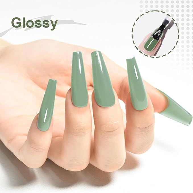 JODSONE 16.5ml Gel Nail Polish Sage Green Need U V Curing for Home Manicures Sage Green Lacquer for Solid Nail Designs Gift for Women