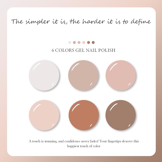 CAMILA ¿ 6pcs 15ml Hema Free Tpo Free Gel Polish Set Light Nude Gel Nail Polish Kit Soak Off Gel Polish Manicure Salon For Women L Set