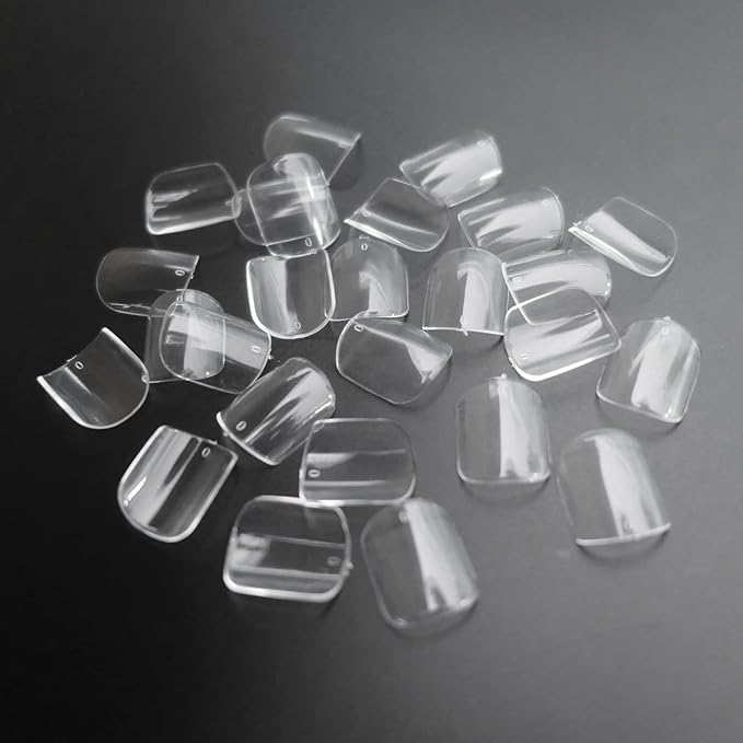 LoveOurHome 600pc Short Round Square Nail Tips Clear Fake Nails Press ons Nail Short Square Soft Gel Acrylic Nail Tip Full Cover Artificial False Fingernails 12 Sizes for Women Teen Girls Kids