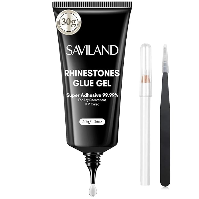 SAVILAND Nail Art Tool Set - Acrylic Nail Liquid and Rhinestone Glue for Nails