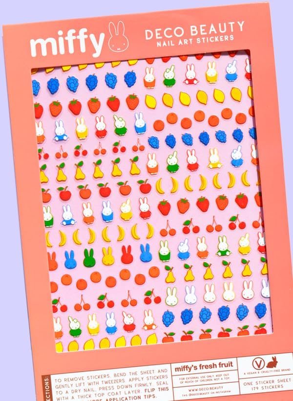 Deco Beauty Miffy's Fresh Fruit Super Thin & Easy-to-Apply Nail Art with the Cutest Designs-Durable & Long-Lasting Nail Art Stickers & Decals for Women, for DIY At-Home Manicures & Salon-Quality Nails