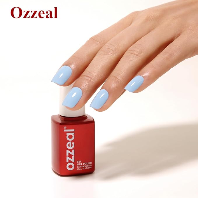 Gel Polish, 0.5 Fl Oz Light Baby Blue Gel Nail Polish Spring Summer Art Starter Manicure Salon DIY Soak off LED UV