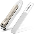 MR.GREEN Nail Clippers Anti Splash Fingernail Cutter Stainless Steel Manicure Tools Nail Scissors Detachable Design Nail Trimmer (L+Nano Glass File)