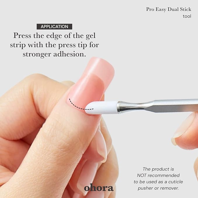 ohora Care Pro Easy Dual Stick - Stainless Steel, Professional Salon Quality, Nail Art Tools for Salon & Home