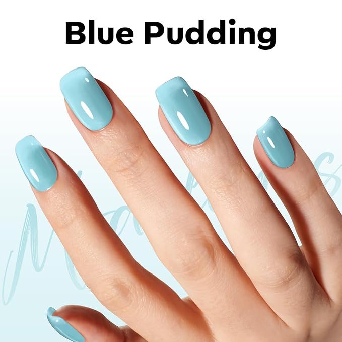 modelones Gel Nail Polish Jelly Baby Blue Rosy Translucent Gel Polish Light Sky Sheer Nails Soak Off LED Nail Lamp Nail Manicure 15 ML