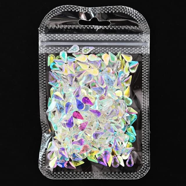100PC Flatback Water Drop Rhinestones Nail Art Rhinestones AB Crystals Glass Stones 3D Nail Jewelry Accessories