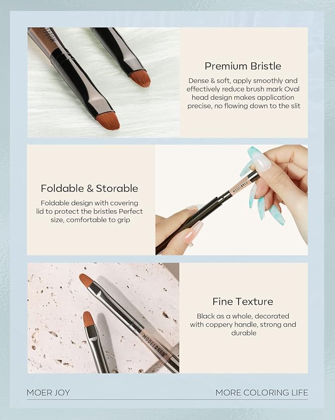 Modelones Nail Art Brush Cleaner & Restorer for Nail Polish/ Extension Gel/Solid Builder Gel/Dip Powder/Acrylic Manicure Kits DIY Salon at Home - 80ml, W/Pro Brush
