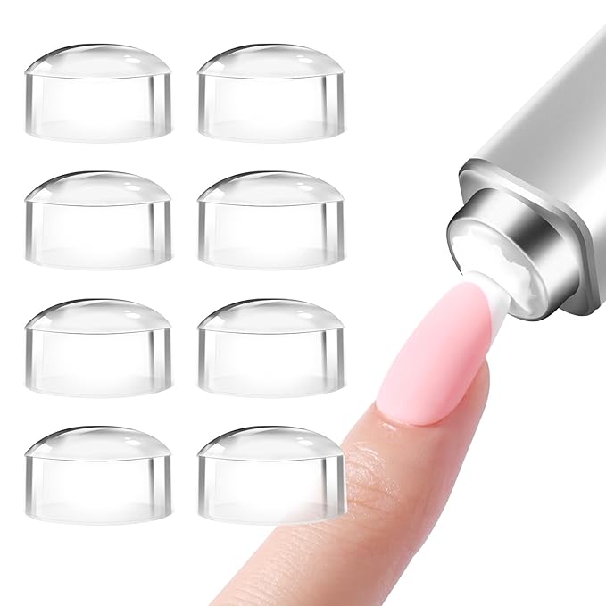 NXJ INFILILA French Tip Nail Stamp, 8 PCS Silicone Nail Art Stamper Kit Suitable for Handheld UV Light for Gel Nails DIY Together with Gel Nail Polish Art Tips Printing Tool Kit