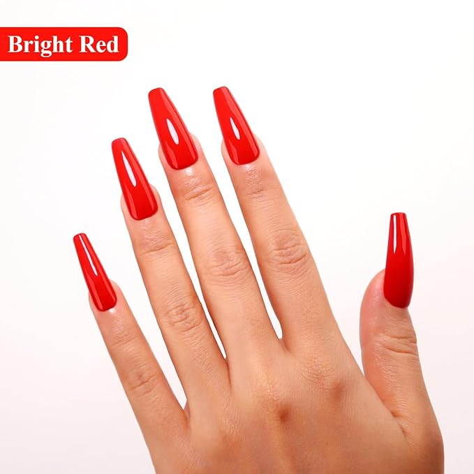 Imtiti Neon Red Gel Nail Polish, 0.5 Fl Oz Bright Red Gel Polish Soak Off Spring Summer DIY Nail Art Starter Manicure Salon
