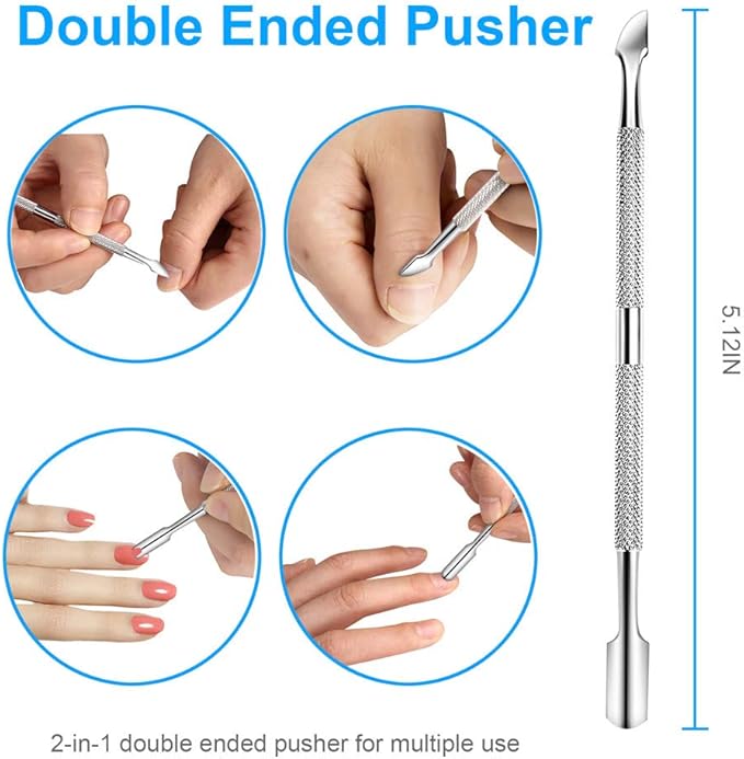 4Pcs Upgraded Toe Nail Clippers Set for Thick Nail or Ingrown Toenail Tool - Premium Sharp Toenail Clipper, File, Cuticle Pusher, Lifter - Professional Stainless Steel Manicure Pedicure Tools by ovwo