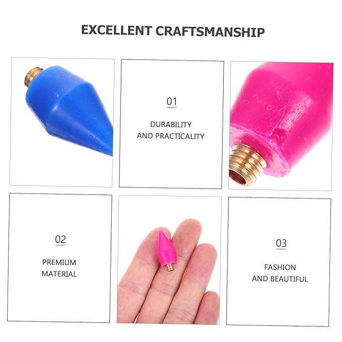 48pcs Rhinestone Picker Wax Replacement Head Tips for Nail Art Manicure Rhinestone Easy to Use for Gem Decoration and Crafting