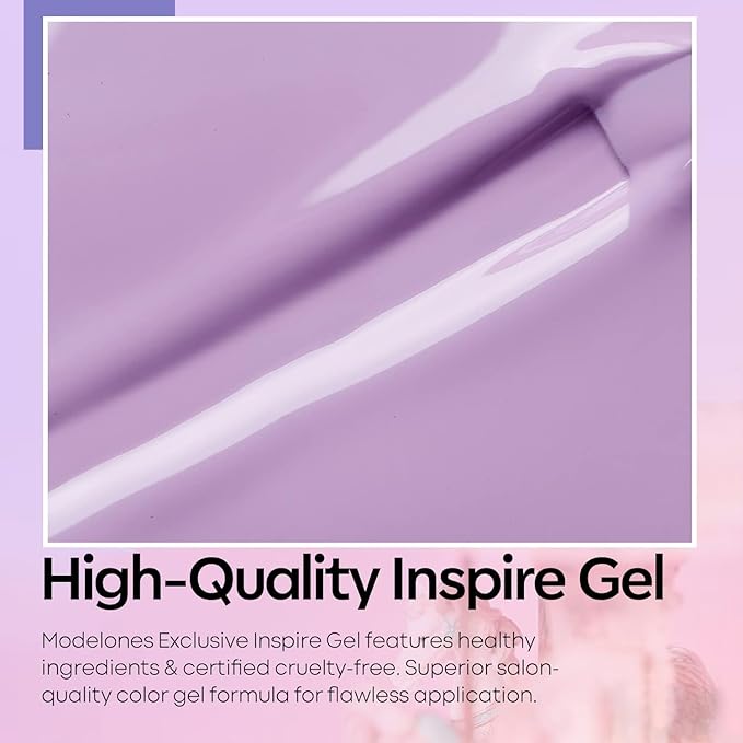 modelones Purple Gel Nail Polish Purple Gel Polish Lavender Periwinkle Nail Polish Soak Off U v LED Pale Macaron Colors Summer Nail Art DIY Manicure at Home Gift for Women 15 ML