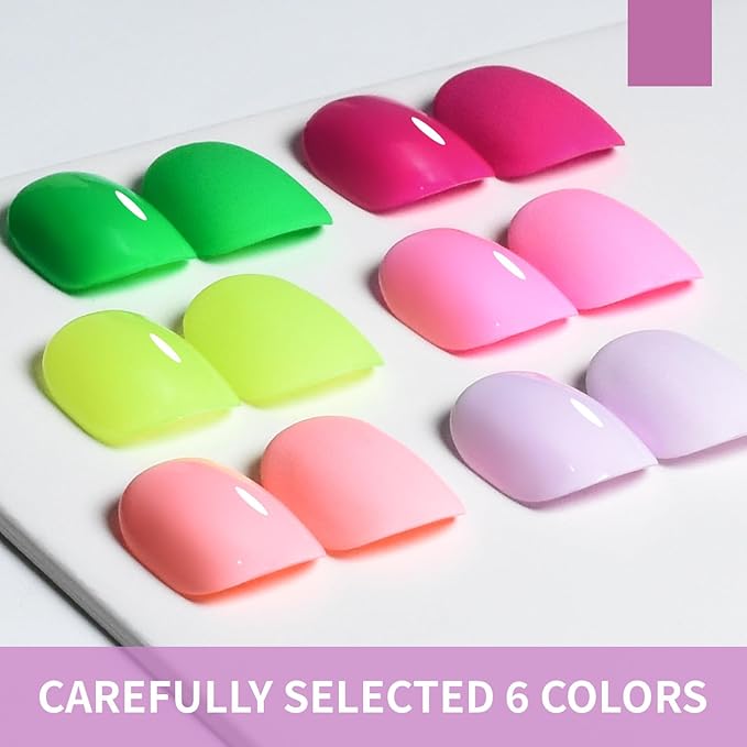 JODSONE 10ml Green Gel Nail Polish Set 6Colors Long Lasting Neutral Green Pale Lacquer Glossy Art for Nail and Salon Need U V Lamp